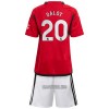 Camisola + Calções Manchester United Dalot 20 Criança Equipamento 1ª 23/24